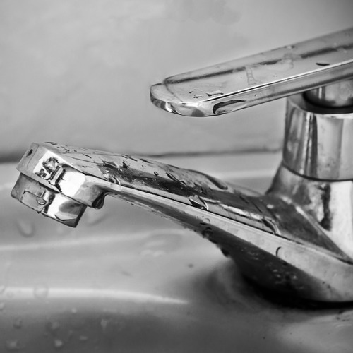 close-up of a faucet