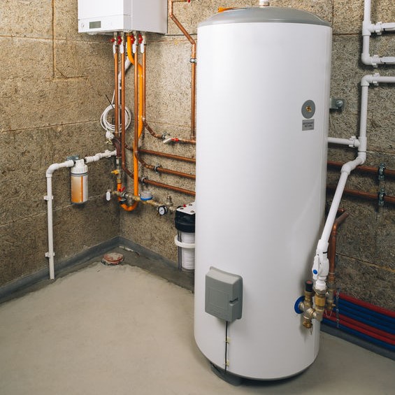 installation of water heater in basement